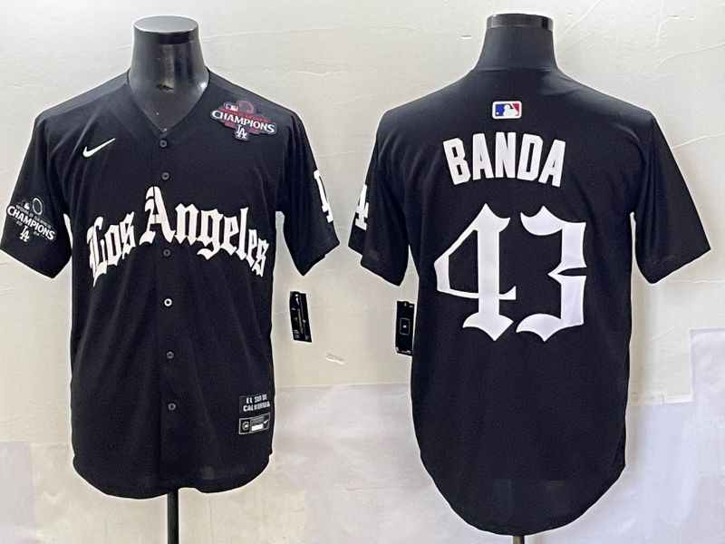 Men 2025 Los Angeles Dodgers #43 Banda Black Five generations Joint Name Nike MLB Jersey style 9